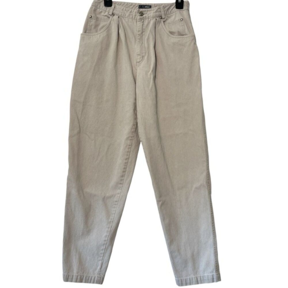 Lizwear Womens Striped Straight Leg 100% Cotton 5 Pocket Pants Size 12